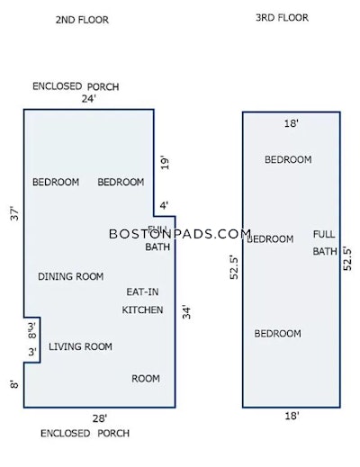 Medford 5 Bed, 2 Bath Unit  Tufts - $5,800 No Fee