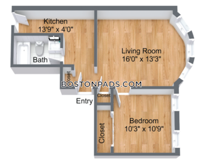 Brookline 1 Bed 1 Bath  Washington Square - $2,735 No Fee